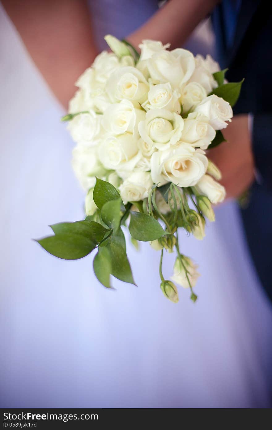 Wedding bouquet in the hands