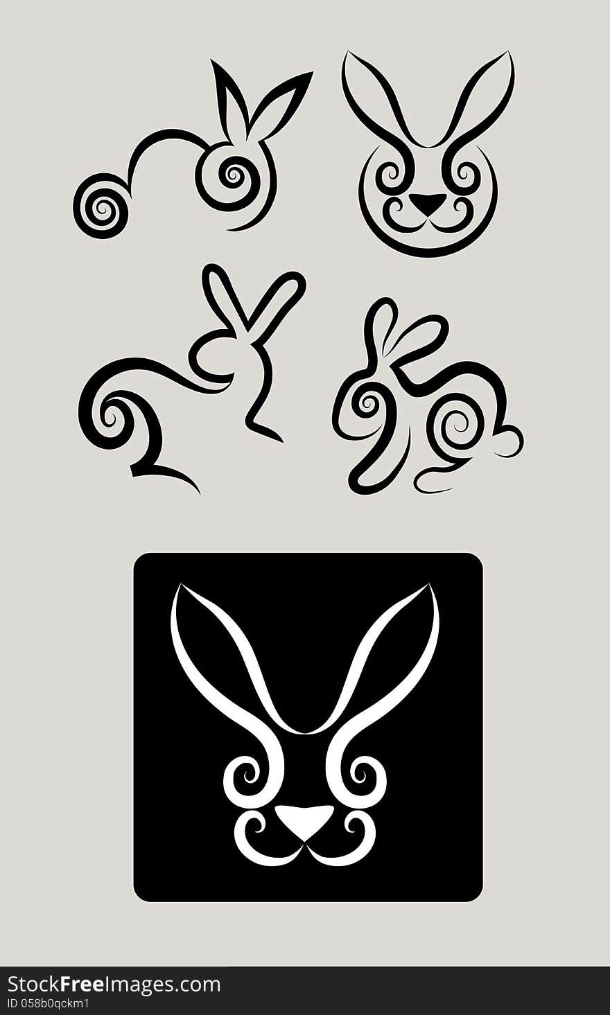 Simple rabbit drawing with artistic brush lines. Good use for your symbol, logo, or any design you want. Easy to edit color. Simple rabbit drawing with artistic brush lines. Good use for your symbol, logo, or any design you want. Easy to edit color.