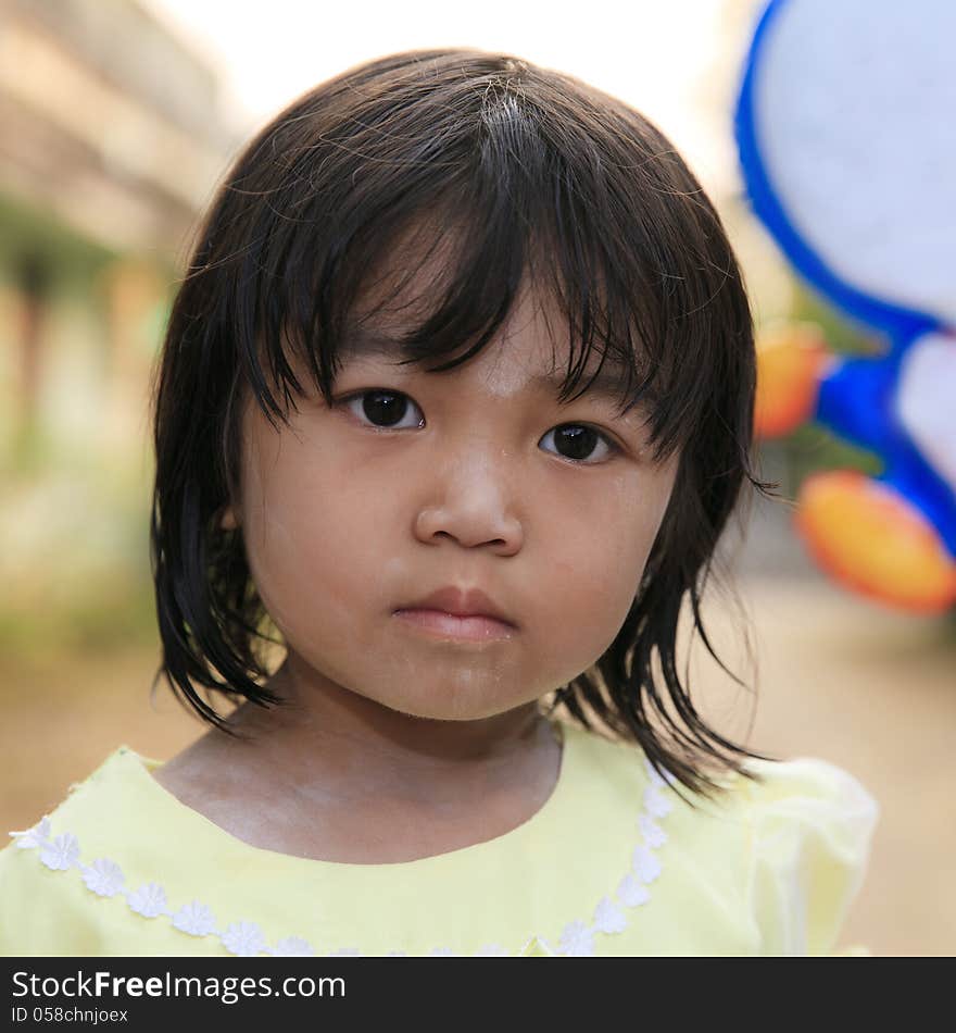 Asian little girl with innocent purity, thailand