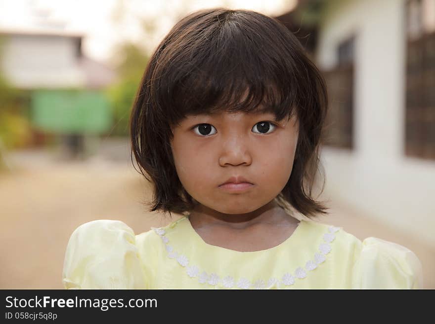 Asian little girl with innocent purity, thailand