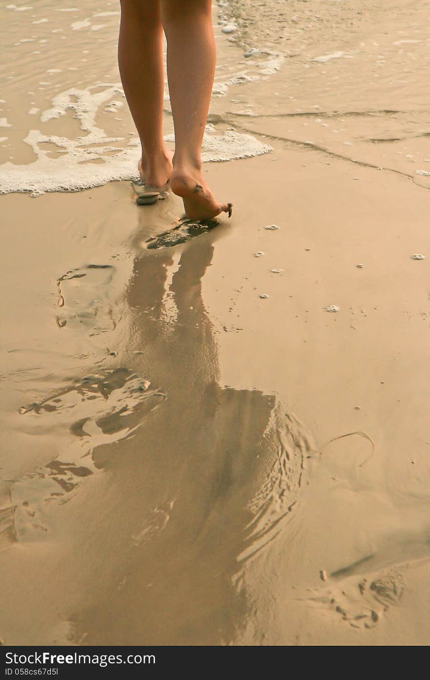 Footprint on sand