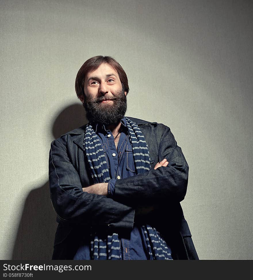 Portrait of the man with a big beard and mustaches