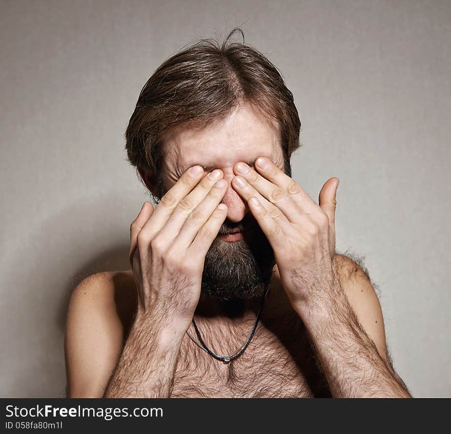 Portrait of the young man with a beard and mustaches. Portrait of the young man with a beard and mustaches