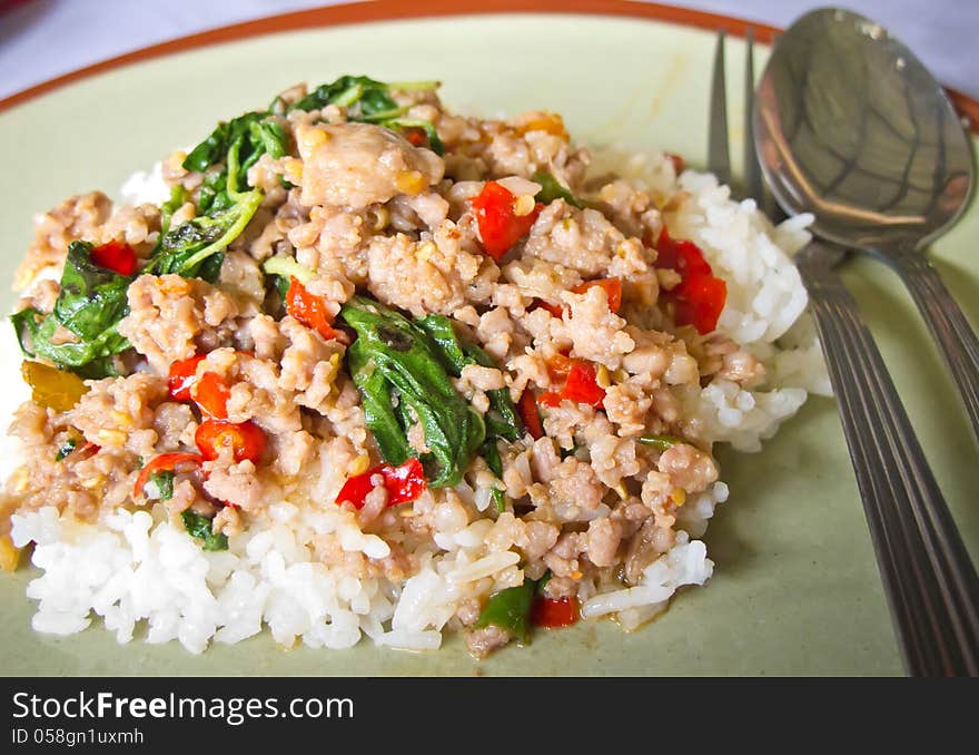 Stir Fried Pork And Basil