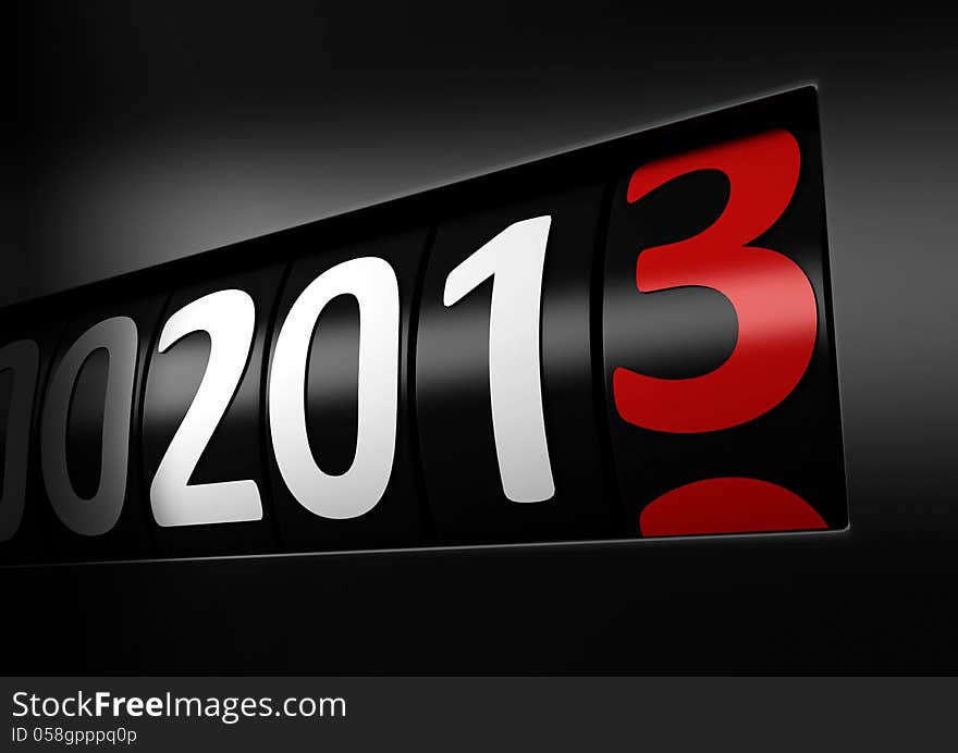 Counter number 2013 black new year. Counter number 2013 black new year