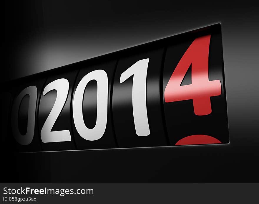 Counter number 2014 black new year. Counter number 2014 black new year