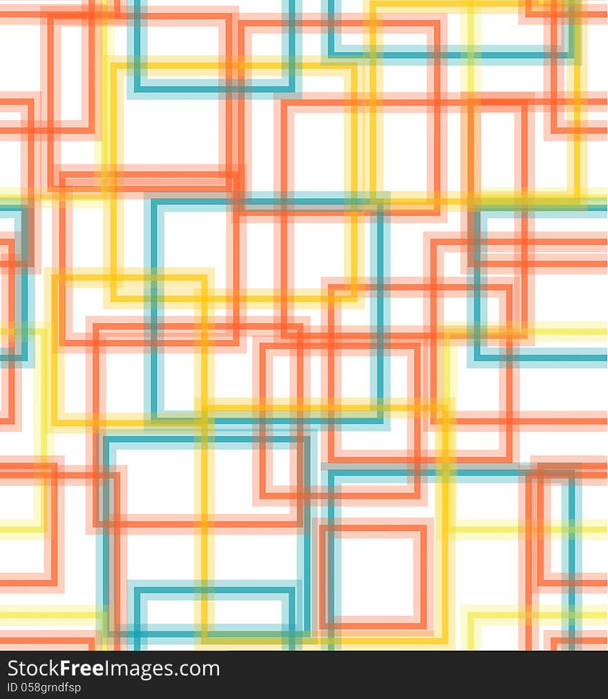 Yellow, red and blue squares on white. Yellow, red and blue squares on white