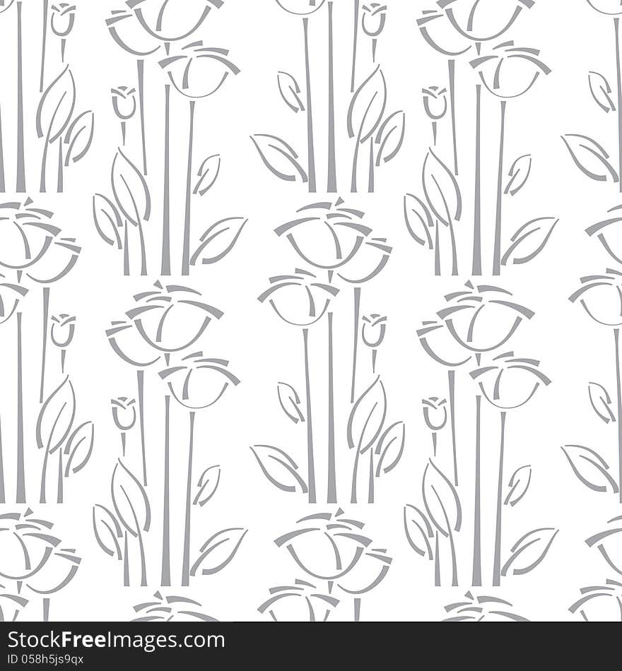 Floral seamless retro pattern with rose. Floral seamless retro pattern with rose