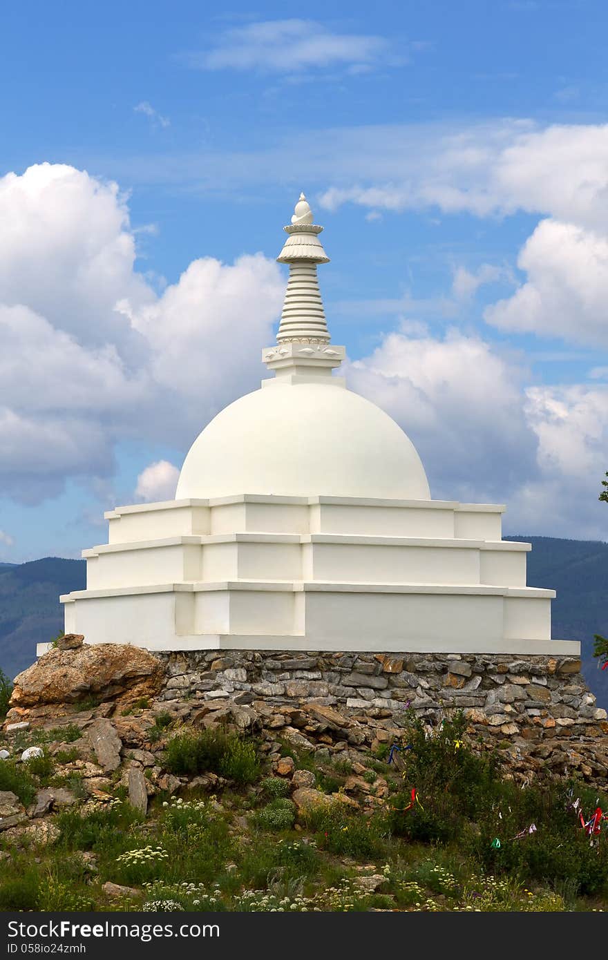 Buddhist mortar on the island Ogoy on Baikal