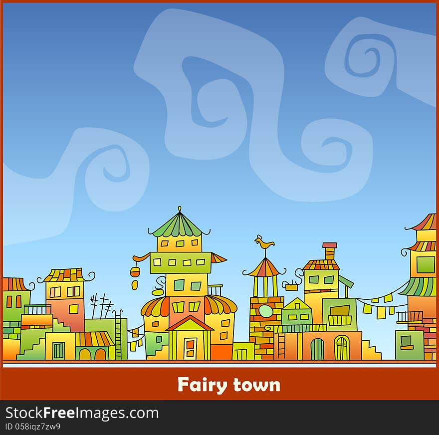 Fairy-tale Hand-drawn Town