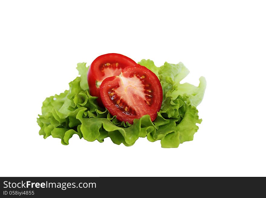 Halves Of Tomatoes In The Salad