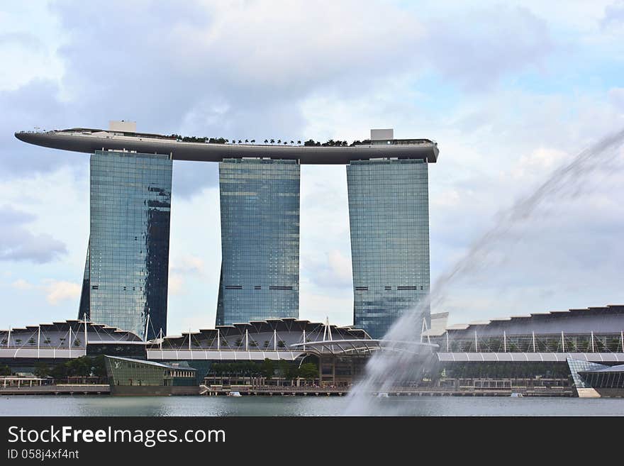 Marina bay sand  in  singapore. Marina bay sand  in  singapore