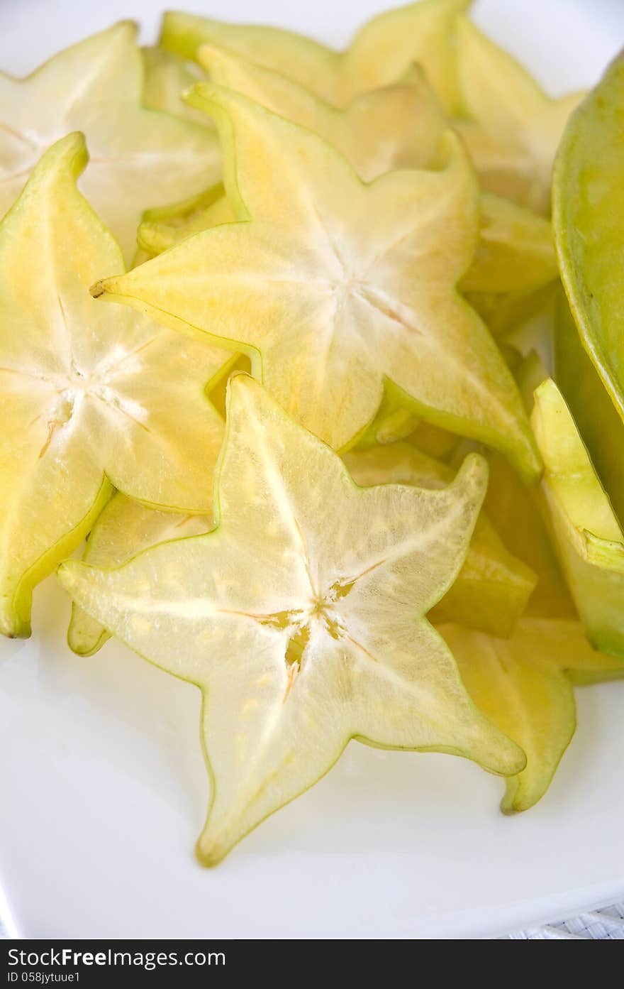 Close up fresh starfruit