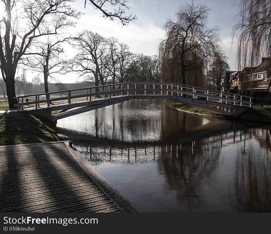 Bridge over clear water