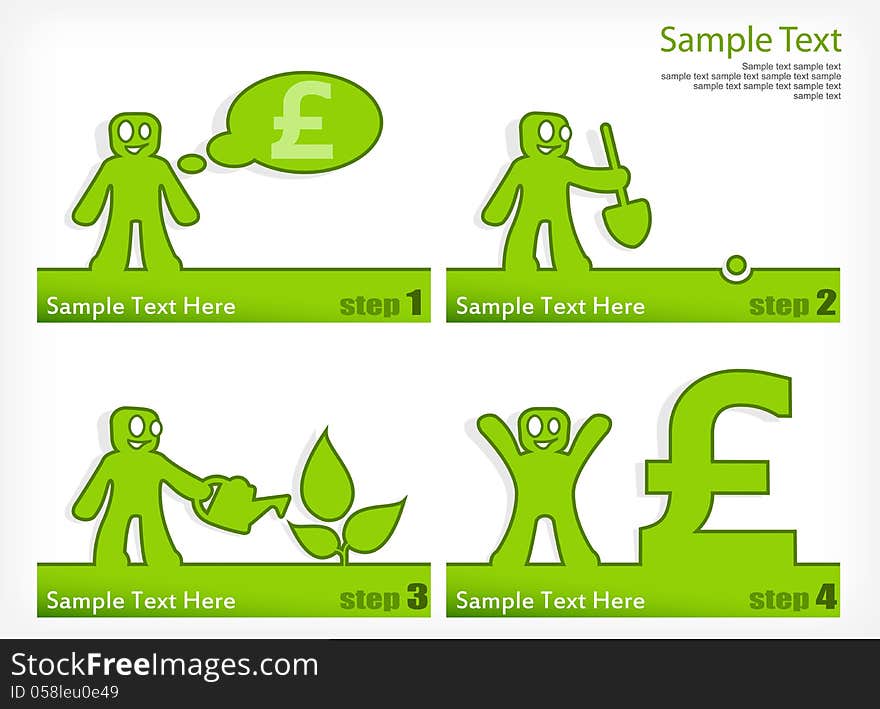 Cartoon human grow pound, business concept, vector illustration. Cartoon human grow pound, business concept, vector illustration