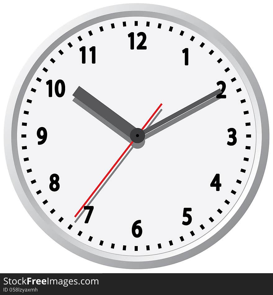 Wall clock. The electronic device. Vector illustration. Wall clock. The electronic device. Vector illustration.