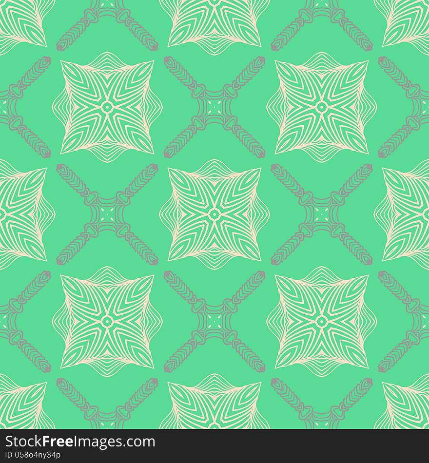 Vector seamless pattern in emerald green, with thin delicate elegant lines, rich ornamental website or wedding invitation background, as well as wallpaper or textile for spring fashion. Vector seamless pattern in emerald green, with thin delicate elegant lines, rich ornamental website or wedding invitation background, as well as wallpaper or textile for spring fashion.