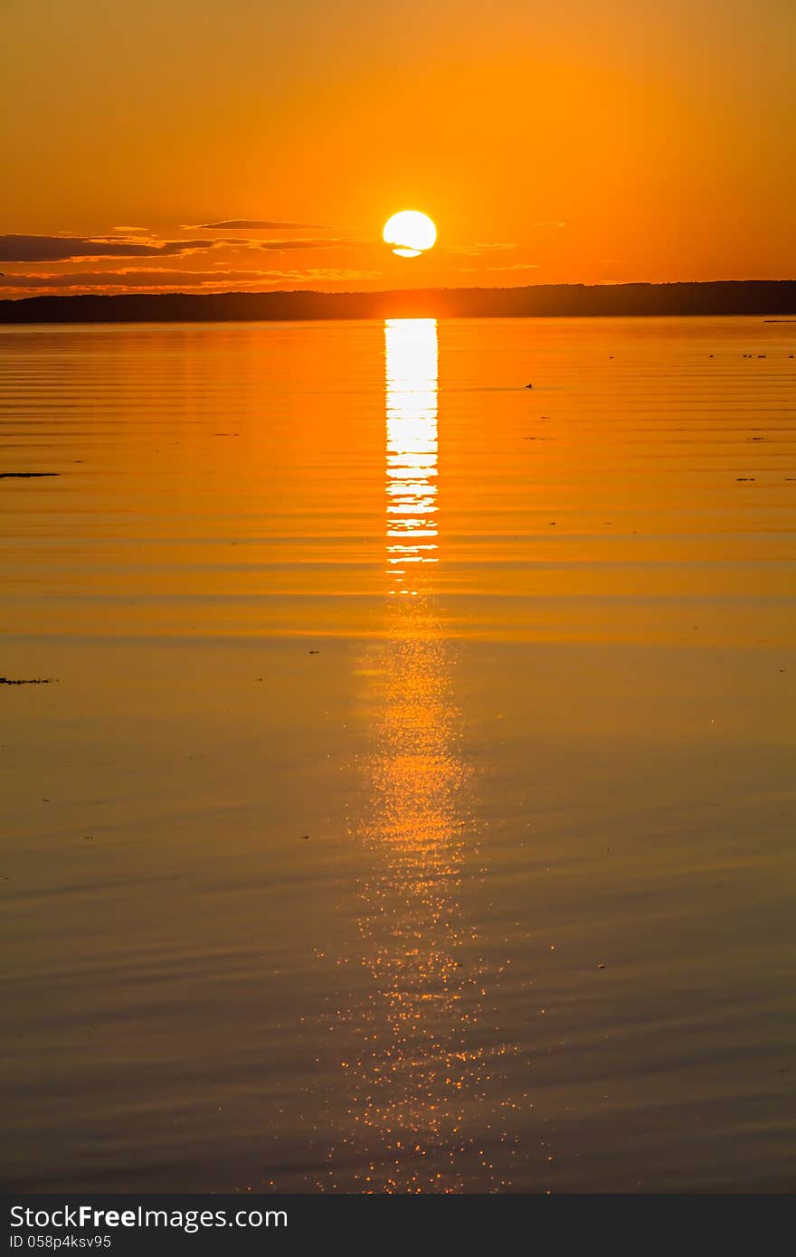 Magnificent sunset in the national park Bic , River Saint-Laurent,Canada,