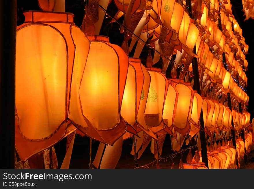 Ornamental lamps Loy Krathong Festival in Thailand. Ornamental lamps Loy Krathong Festival in Thailand