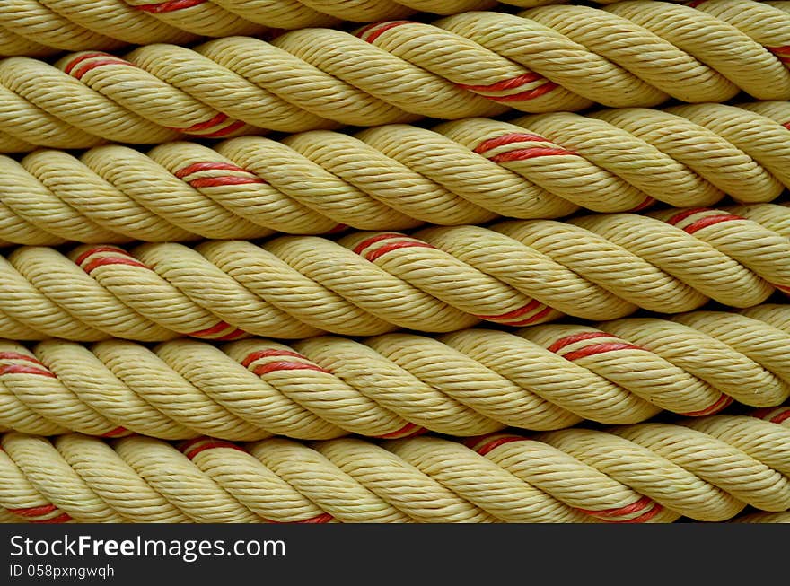 A Rope close-up photos show Detail of a rope