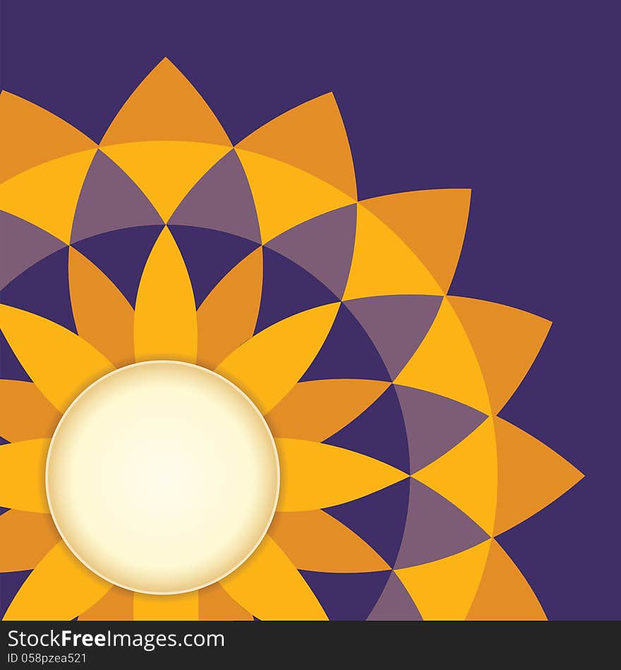 Banner on the background of bright yellow flowers. vector.