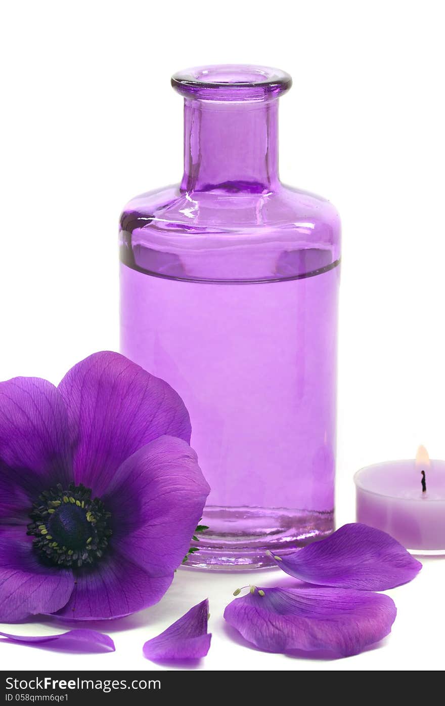 Aromatherapy and massage oil in a spa