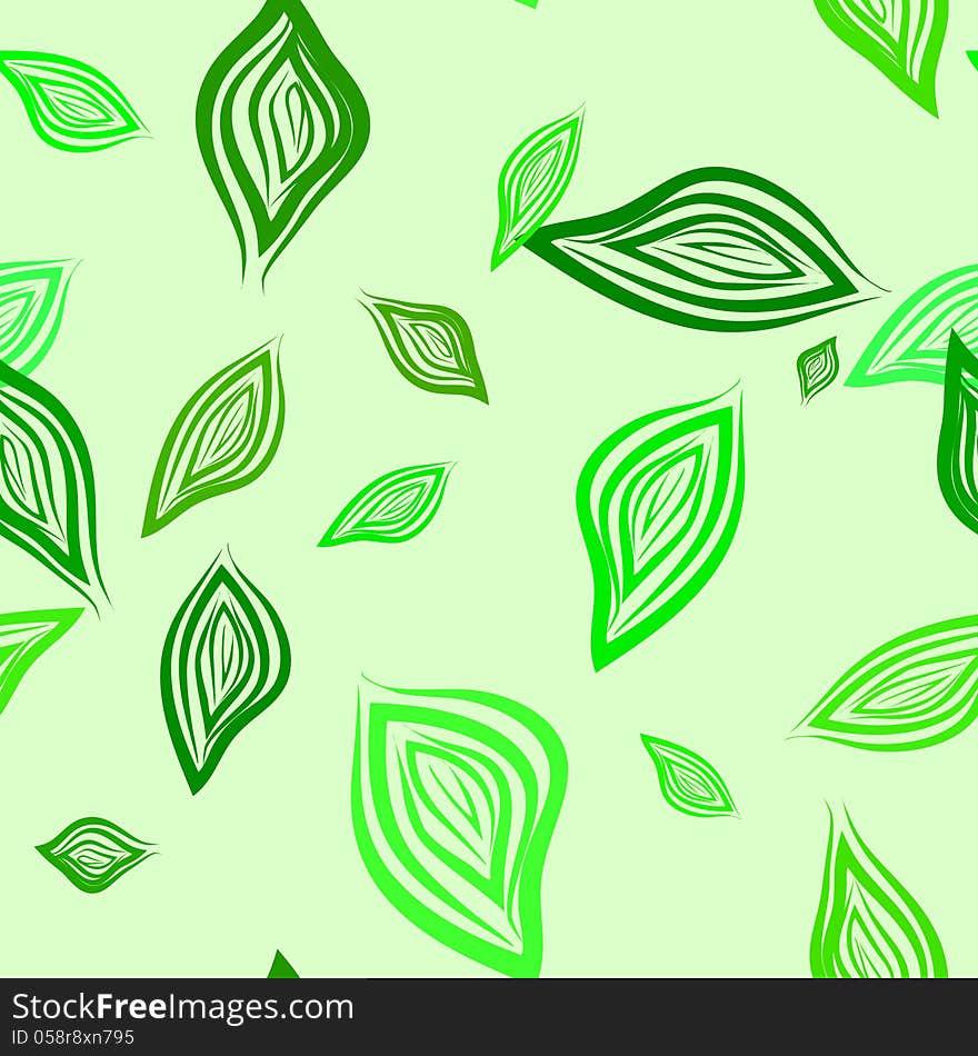 Seamless background with leaves