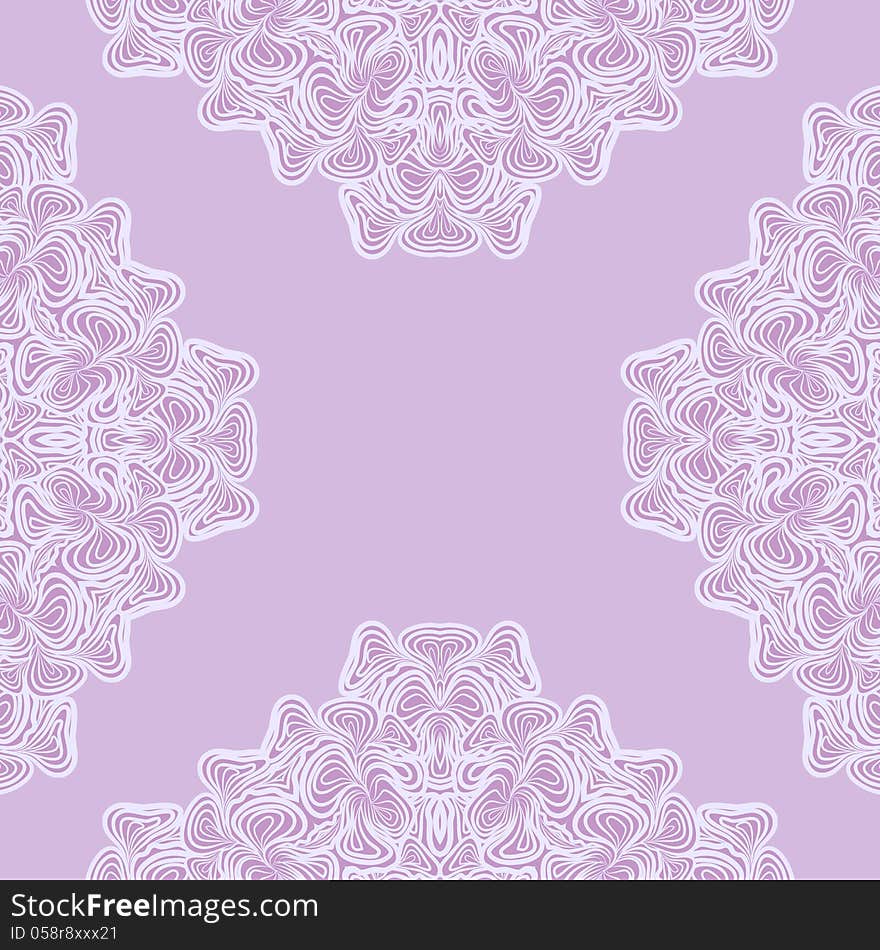 Abstract violet pattern with borders like as crocheting napkin. Abstract violet pattern with borders like as crocheting napkin