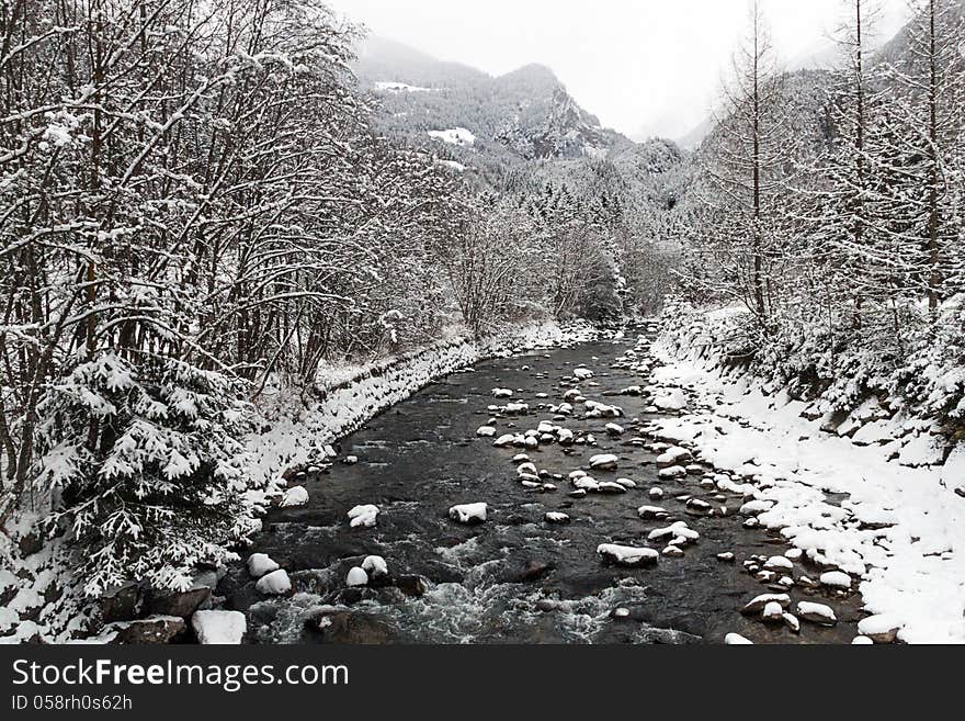 Mountain winter landscape