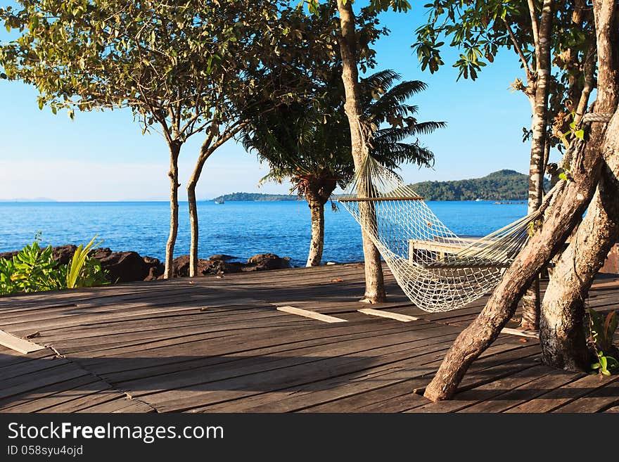 Hammock on the beach.