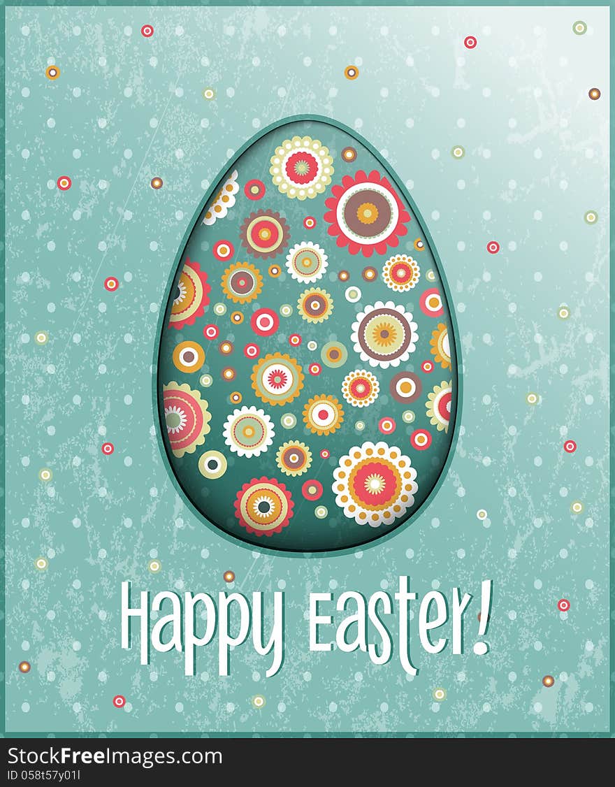 Vector easter egg card. EPS 10 vector illustration.