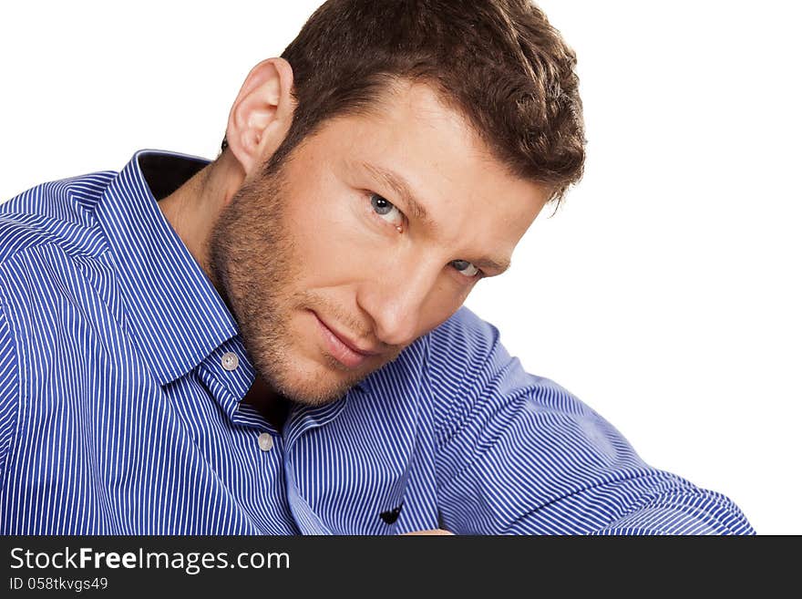 Portrait of a handsome young man on white background. Portrait of a handsome young man on white background