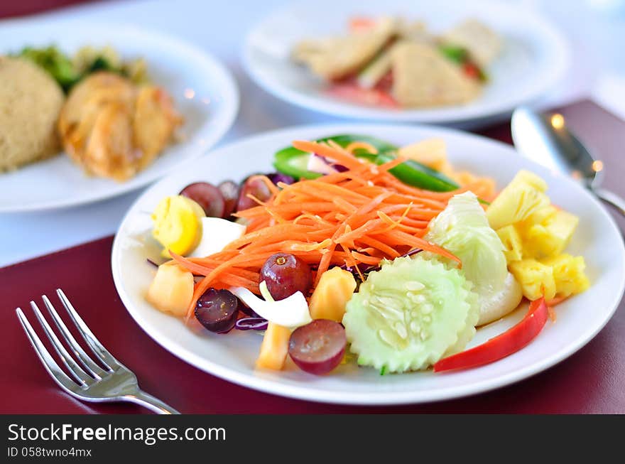 Closeup of vegetable salad