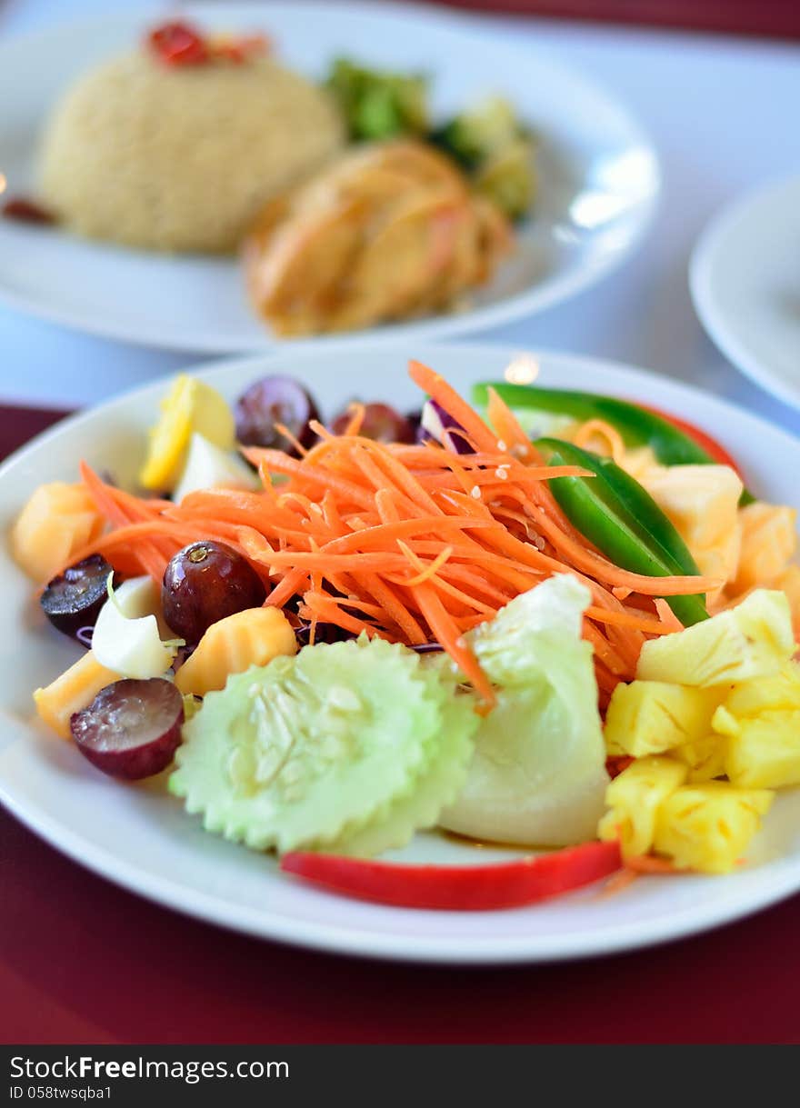 Closeup of vegetable salad