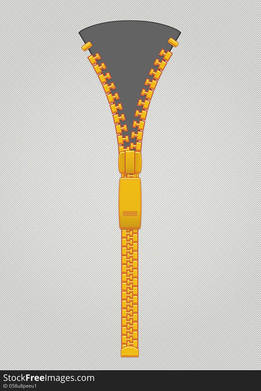 Zipper with gray textures background