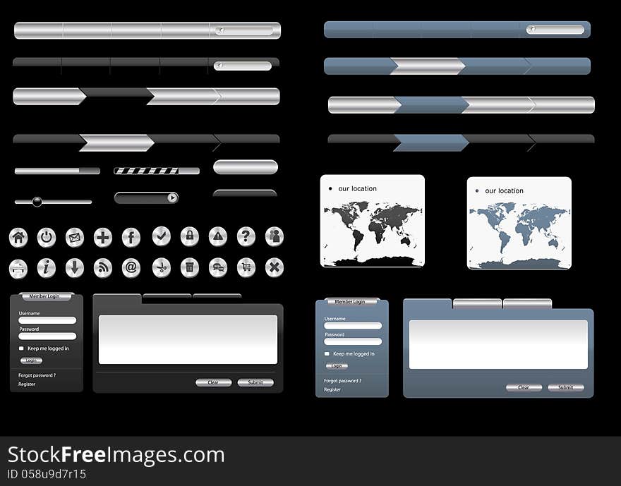 Set of modern Vector Web Design Elements. Set of modern Vector Web Design Elements