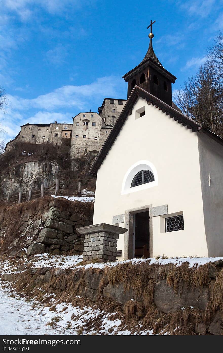 Church on the alps in campo tures. Church on the alps in campo tures