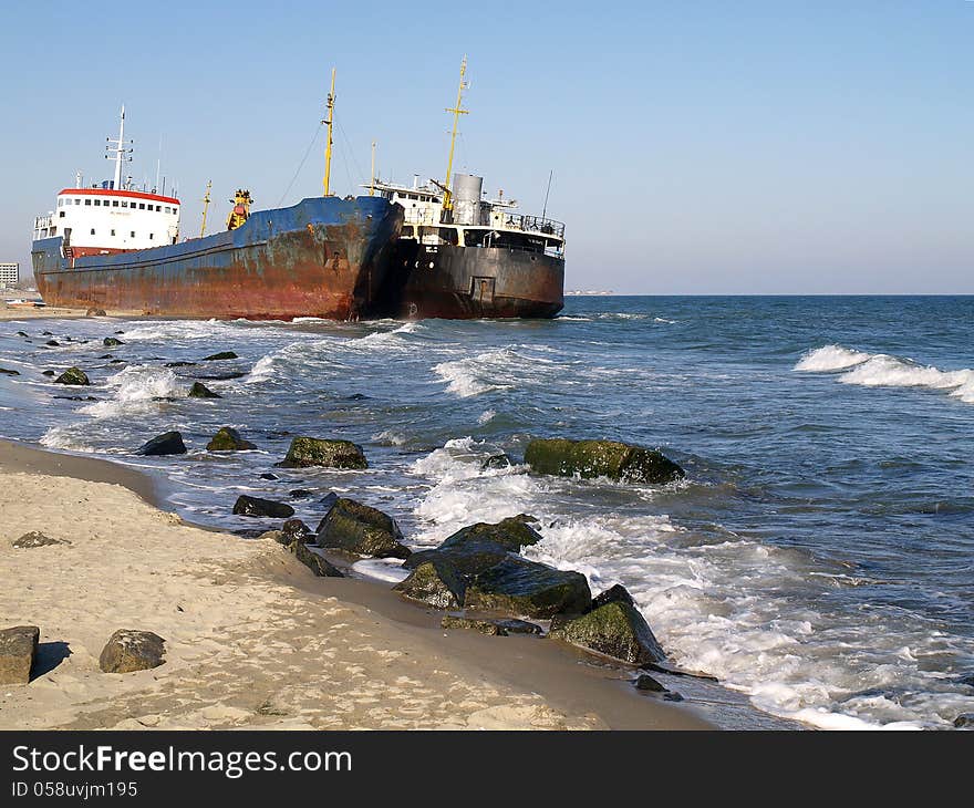 Two cargo ships ran aground