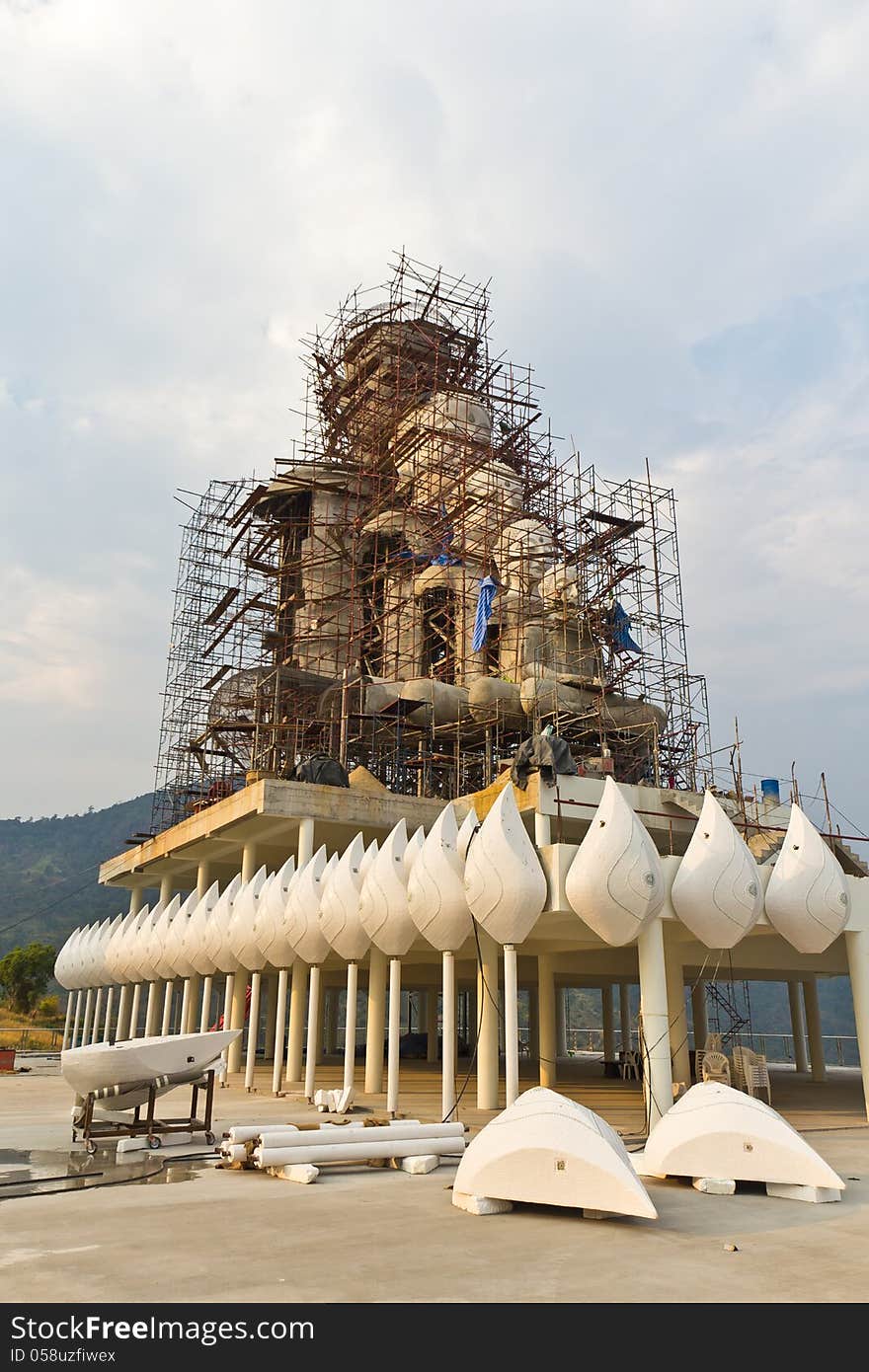 Buddha statue construction.