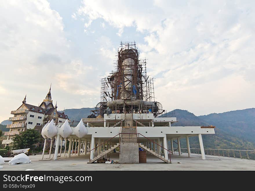 Buddha statue construction.