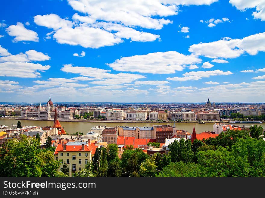 Beautiful panorama of Budapest city with its architecture. Beautiful panorama of Budapest city with its architecture