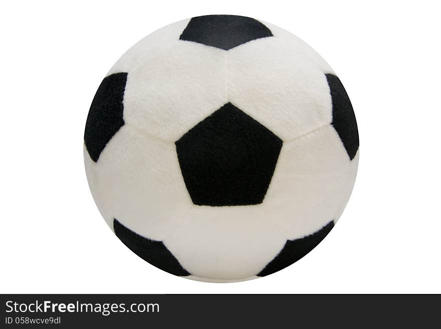 Fur soccer ball isolated on white background