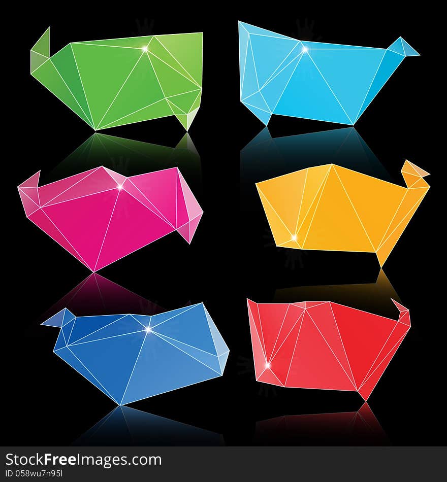 Vector Trendy Crystal Triangle Shapes