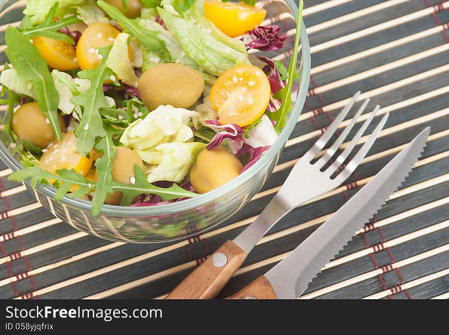 Vegetable salad on the table