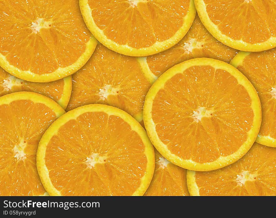 Orange slices background