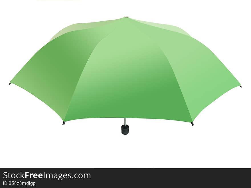 Green umbrella isolated on white background. Green umbrella isolated on white background.