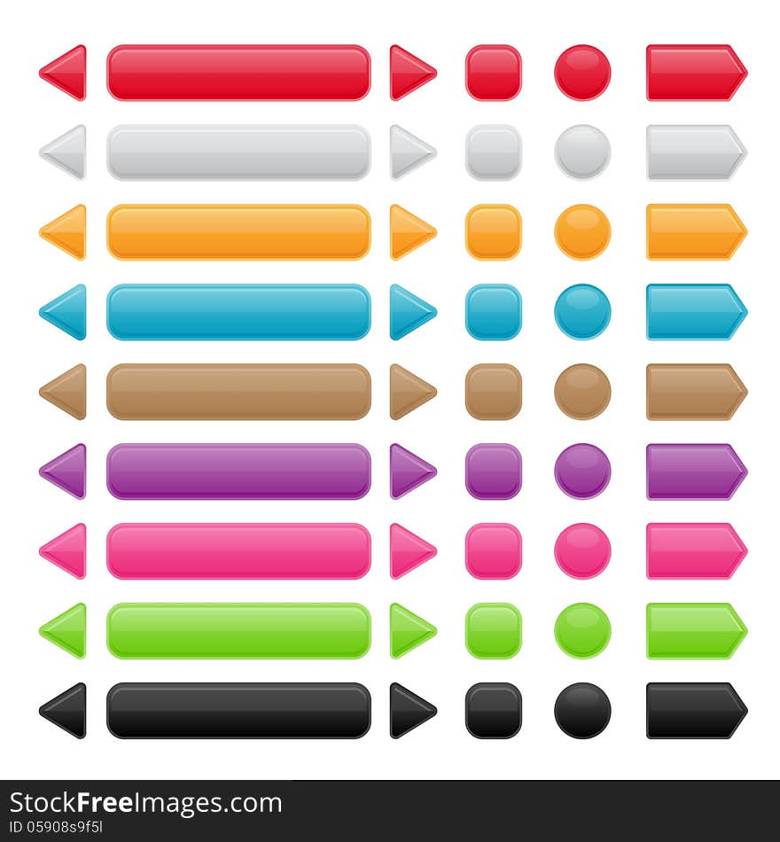 Set of colorful buttons vector illustration eps8