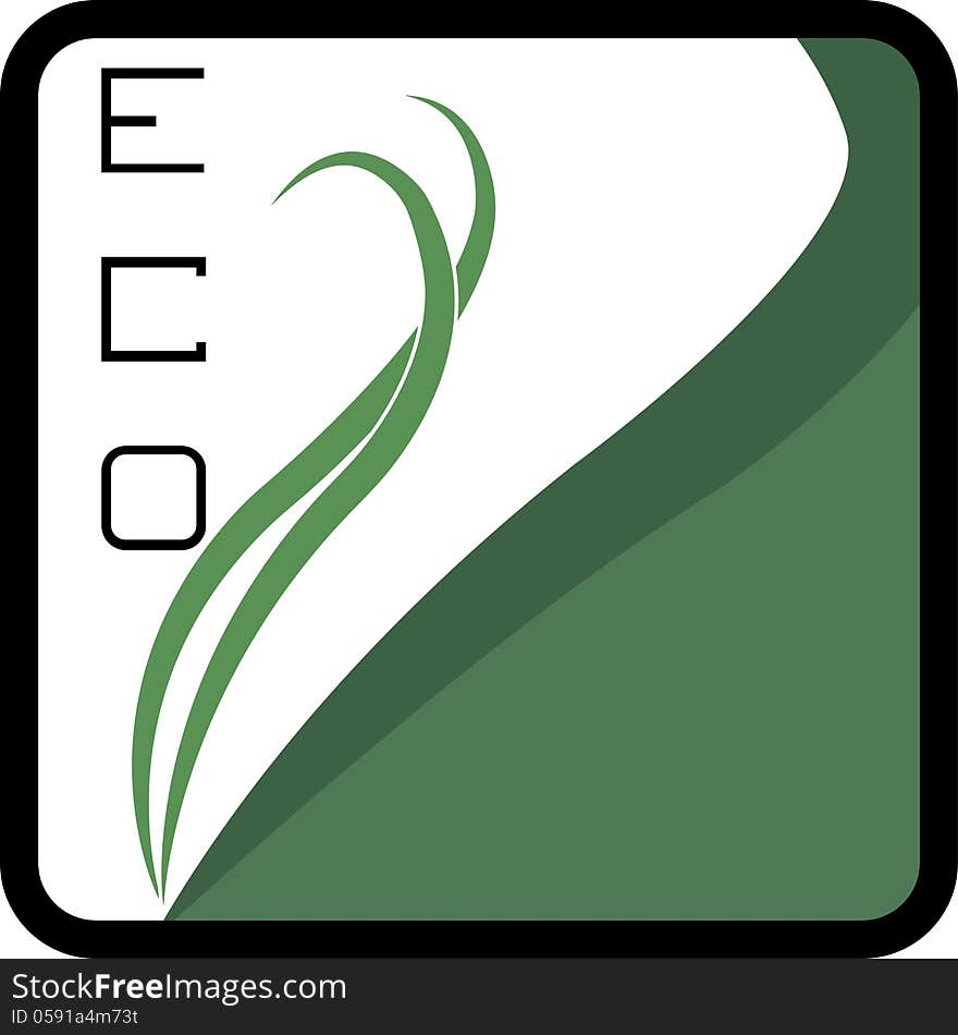 Eco Logo square - green leaves