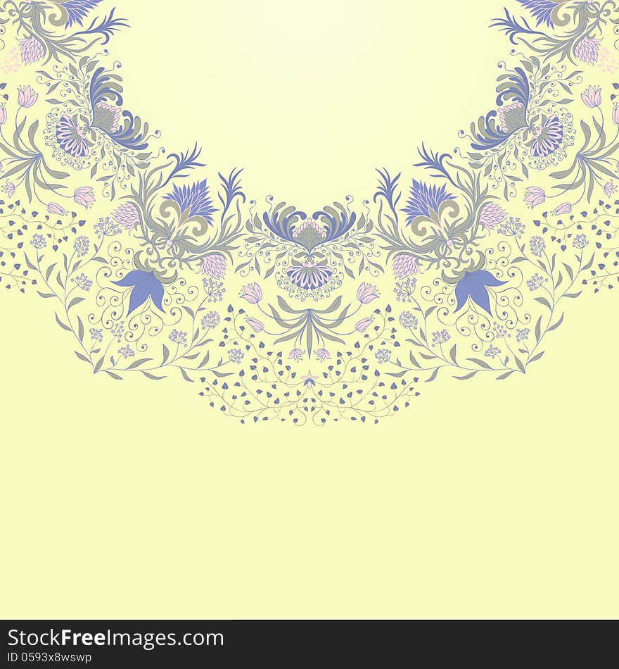 Vector illustration with floral pattern for greeting card. Vector illustration with floral pattern for greeting card.