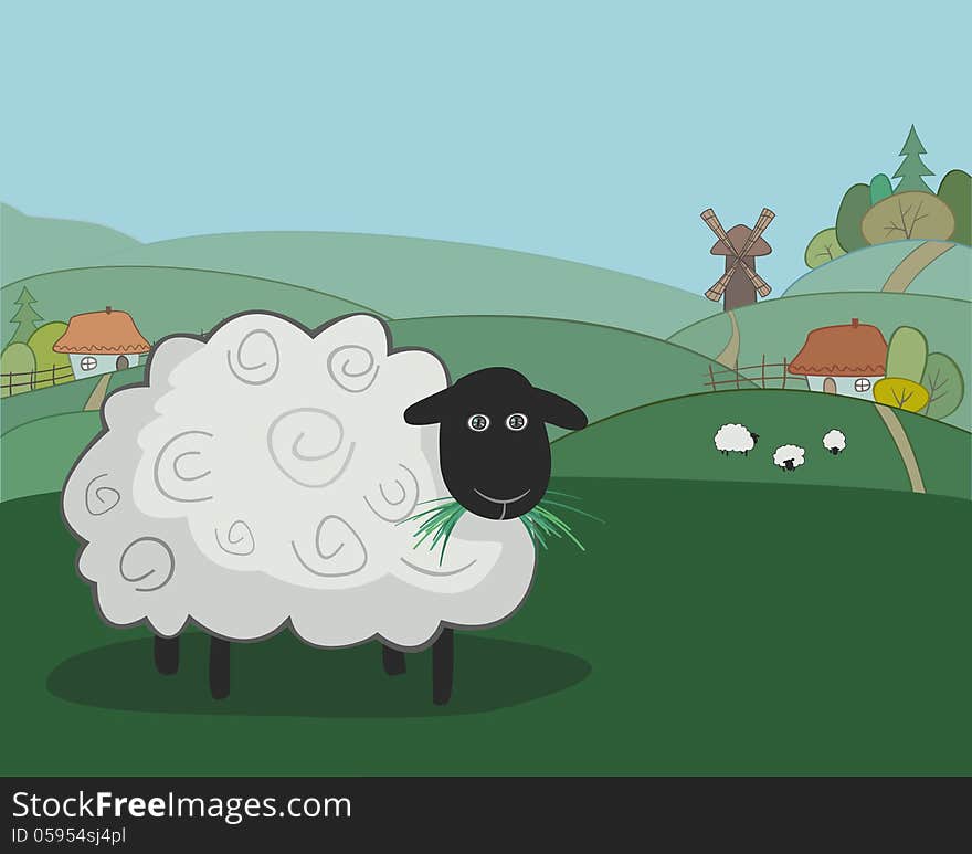 Illustration of sheep